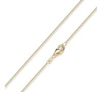 Materia by Matthias Wagner #K15 Collier en maille vénitienne pour femme 1 mm en argent 925 plaqué or, disponible en 6 longueurs, 50 cm, Argent sterling