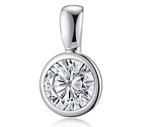 MATERIA by Matthias Wagner Pendentif en argent 925 avec zircone blanche - Pour femmes - 10,5 mm - Rond - Rhodié #KA-180_ohne Kette