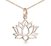MATERIA by Matthias Wagner Pendentif fleur de lotus - Argent 925 plaqué or rose #KA-69-Rose_K53-50cm