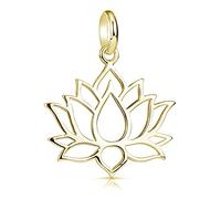 MATERIA by Matthias Wagner Pendentif fleur de lotus en argent sterling 925 plaqué or, sans chaîne #KA-69-Gold