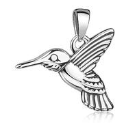 MATERIA by Matthias Wagner Pendentif petit colibri en argent 925 avec chaîne pour femme, Argent