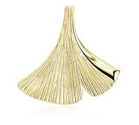 MATERIA by Matthias Wagner Pendentif pour femme en forme de feuille de vichy doré en argent 925 plaqué or avec chaîne, 22 x 23,5 mm, Or jaune