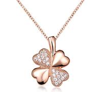 MATERIA by Matthias Wagner Pendentif trèfle en argent 925 - Pendentif en zircone plaqué rhodium, Argent sterling Zircone cubique