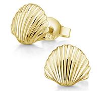 MATERIA by Matthias Wagner Petites boucles d'oreilles coquillage en argent 925 plaqué or, style marin #SO-415-Gold
