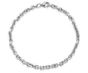 MATERIA by Matthias Wagner SA-140 Bracelet pour homme en argent 925 massif 18-24 cm 2,9 mm