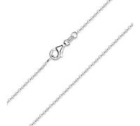 Materia #K30 Chaîne maille forçat fine en argent sterling 925 - Chaîne en argent 1,2 mm de 55 cm en argent véritable