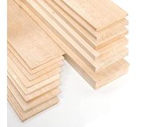 Materia Prima Bois de Balsa pour l'Artisanat et les Projets. Planche Bois Léger pour Maquettes et Modélisme d'Avions. Feuille de Balsa Facile à Couper. Feuille de 10 x 100 cm. 3 mm paquet de 2 unités.