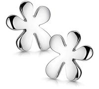 Materia #SO-21 Clous d'oreilles en argent Motif fleurs de vergissma 16 x 16 mm