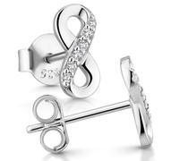 Materia SO-410 Boucles d'oreilles infinies en argent 925 avec zircones