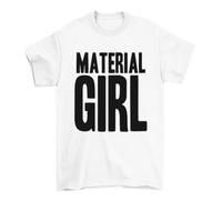 Material-Girl 80s T-Shirt Ladies Retro Fancy Dress Party 1980s Womens Madonna
