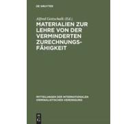 Materialien Zur Lehre Von Der Verminderten Zurechnungsfähigkeit
