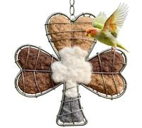 Matériau de nidification pour oiseaux - Panier décoratif rechargeable en métal - Fibres faites à la main - Pour canari et perruches en extérieur - Pour jardin, cour, parc et