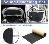 Matériau Isolant Thermique Et Acoustique Pour Voiture 20Mm 0.46Sqft En Mousse À Cellules Fermées Auto-Adhésive Pour Capot Bateau 118.11"X19.69" Noir