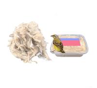 Matériau naturel de nidification pour petits animaux de compagnie, literie en mélange de coton et de lin pour perruches, inséparables, canaris, habitat sec et confortable (20 g)