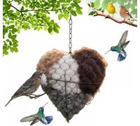 Matériau Nidification d'oiseaux,Cœur Nidification d'oiseaux en Fibre Fait à Main,Handmade Fiber Bird Nesting Heart,Birds Nests Material Holder,Hummingbird Nest Boxes for Outside,Nester Houses Design