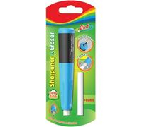 Matériau Scolaire - Porte-Gommes Avec Taille-Crayon - Couleur Bleue - Design Ergonomique - Avec Caoutchouc De Rechange - Lame De Haute Qualité - Matériau De Bureau Et Papeterie - Keyroad