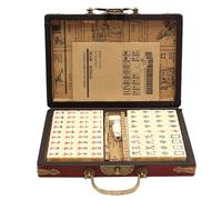 [Matériaux de haute qualité] L'ensemble Mahjong pour voyageurs est fabriqué avec des matériaux en résine mélamine de haute qualité, caractérisé par un aspect délicat avec une excellente durabilité