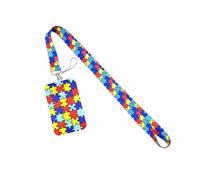 Matériaux de ruban robustes Porte-cartes à d ' autisme Designs élégants pour cartes, clés et téléphone portable Cordon de sensibilisation à ' à usage quotidien