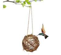 Matériaux faits à la main pour nichoir et nichoir | Boule de nid pour colibri, maison à oiseaux en forme de globe, station de nidification d'oiseaux d'extérieur rechargeable pour observation, patio
