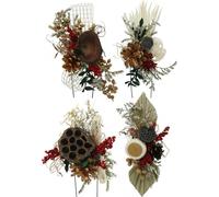 Matériaux naturels Arrangements funéraires Exotiques, 4 fois assortis, Ornements funéraires Supports de couronnes, 28p