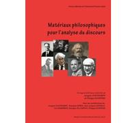 Matériaux Philosophiques Pour L'analyse Du Discours