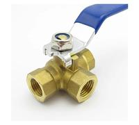 Matériel 1/4" 3/8" 1/2" 3/4" 2,5 cm Filetage femelle BSP Full Port T-Port trois voies en laiton pour joint de tuyau d'eau, d'huile, air et gaz (2,5 cm)