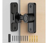 Matériel de serrure de porte de grange coulissante, serrures à 90 degrés pour portes de grange, loquets de porte rabattable pour grange, jardin, salle de bain, extérieur, garage, fenêtre (noir)