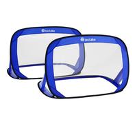 Matériel de sport - TECTAKE - Lot de 2 buts de football auto-déployants en polyester, à maille fine, 118 x 80 x 77 cm - Bleu