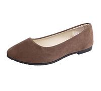 Matériel de Travail Taille Slip on Flat Shallow Confort Casual Chaussures Simple Chaussures Basses Lacets, Café, 39 EU