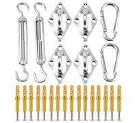 Matériel de voile de teinte, matériel de montage pour les tonalités de soleil - Kit de montage en acier inoxydable pour voiles,Fournitures de canopée extérieures, ensemble de fixation de soleil, accès