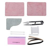 Matériel Semi - Fini Cuir DIY, Kit Complet avec Outils, Cuir Végétal Brun, 1 Boîte - Design Minimaliste, Facilité de Réalisation, Idéal pour Porte - Cartes et Portefeuilles (Cire mate rouge + cire