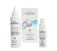 Maternatura, Kit Lamination Cheveux pour Cheveux Défibrés, Kératine Végétale, Coffret Baume Lamellaire 150 ml + Cristal Sublimateur 50 ml, Fabriqué en Italie