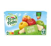 Materne Compote Pom'Potes Pomme Nature 12 Gourdes de 90 g