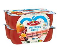 Materne Compotes 4 Parfum Ajouté, 12 x 100g