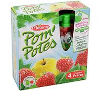 Materne Compotes à boire, pomme et fraise - Les 4 gourdes de 90g