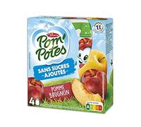 Materne Spécialité de fruits pomme/brugnon, sans sucres ajoutés - Les 4 gourdes de 90g
