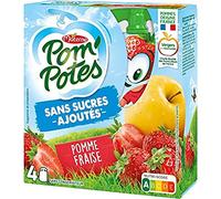 Materne Spécialité de fruits pomme/fraise, sans sucres ajoutés - Les 4 gourdes de 90g
