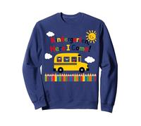 Maternelle Here I Come 1st Day Boy Excitation School Bus Sweatshirt, Unisexe pour Adultes, Bleu Marine, L