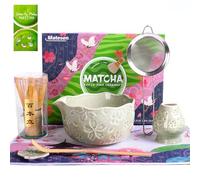 Matesen Matcha Kit Vert, Kit Matcha Complet, 7 Pièces Matcha Set, Ustensiles Pour Cérémonie du thé Japonais, Support de Fouet à Matcha, Coffret Matcha Cadeau de noël Pour la Famille, les amis