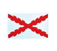 MateyCo Patch avec Velcro Communauté de Madrid, Communauté de Valence, Tissé Officiel 8 cm x 5 cm pour Sac à Dos, Gilet, Casquettes. Patch pour vêtements militaires et moto (Croix de Bourgogne)