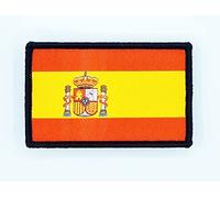 MateyCo Patch avec velcro Espagne Tissu officiel 8 cm x 5 cm Drapeau de l'Espagne pour sac à dos, gilet, casquettes. Patch pour vêtements militaires et motards (Espagne)
