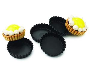 Matfer Bourgeat Moules à tartelette ronds cannelés Exoglass Matfer Bourgeat 100mm (lot de 12), 100(Ø)mm. Lot de 12, DN955