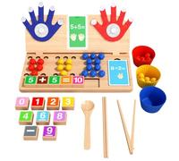 Math Bead Game - Counting & Sorting Toy | 29.7cm Wooden Color Clip Set