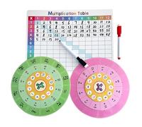 Math Fact Spinner - Jeu de spinner d'entraînement à la multiplication, 8,27 x 11,1 pouces, plateau tournant réutilisable pour les faits mathématiques, aide à l'apprentissage, jouet d'apprentissage des