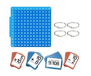 Math Flash Cards Basic - Learning Toy with Board, Multiplication Division Addition Subtraction Practice, Educational Set for Kids Ages 1-6, Boys Girls Home Classroom School Kindergarten | Birthday