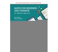 Math For Business And Finance: An Algebraic Approach ISE – McGraw-Hill Education