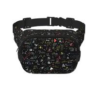Math Formula Sac banane carré double couche avec sangle réglable pour course à pied, voyage, randonnée, Noir , Taille unique