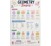 Math Geometry Basics Poster Educational Chart School Reference Classroom Decor Living Room Wall Art Print(Unframed,08x12inch(20x30cm))