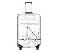 Math Geometry Housse de protection élégante pour valise Geek Calculus avec impression double face, design élastique pour un ajustement sûr et une protection contre les rayures, blanc, XL