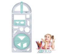 Math Geometry Ruler - ABS 24x9.5cm | Geometric Drawing Tool Student Study